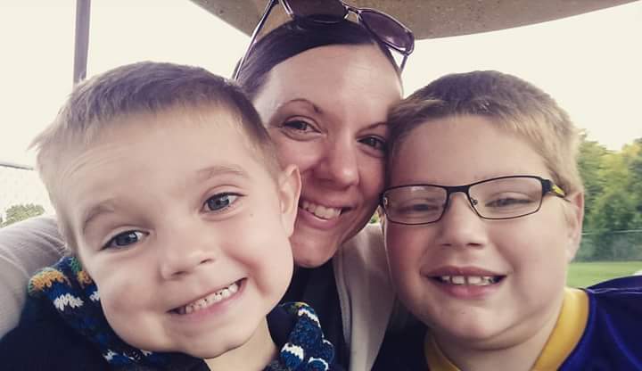 Mom and kiddos on train for blog